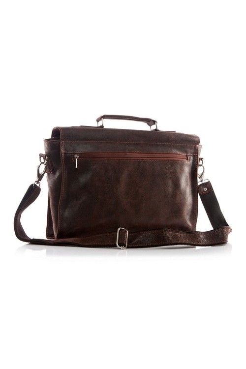 Torba na ramię skórzana Vintage brązowa BV35 - 