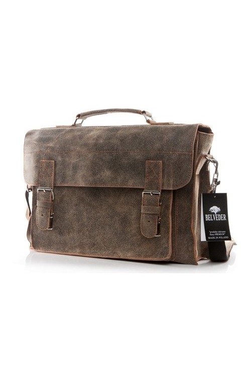 Męska torba ze skóry naturalnej beżowa BV50 -