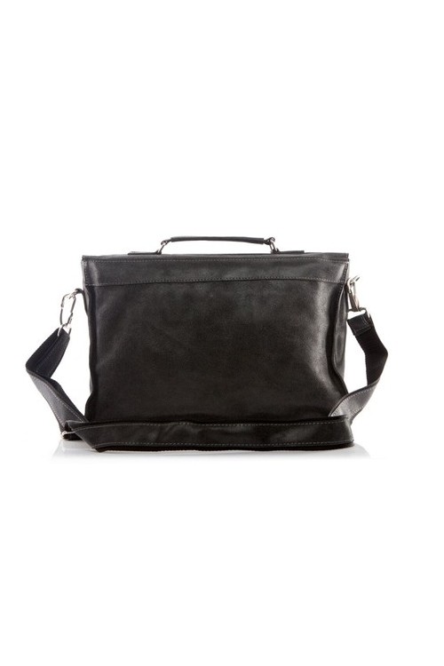 Torba do pracy męska ze skóry czarna BV50 -