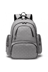 Plecak dla mamy szary w groszki DIAPER KN75 - 