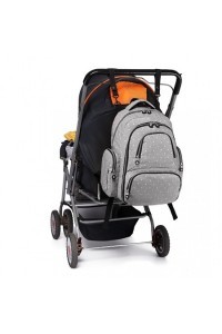 Plecak dla mamy szary w groszki DIAPER KN75 - 