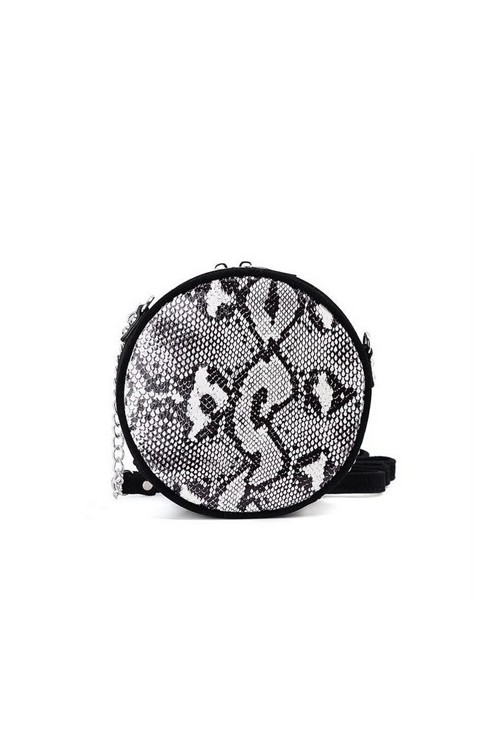Torebka okrągła listonoszka skóra węża - 