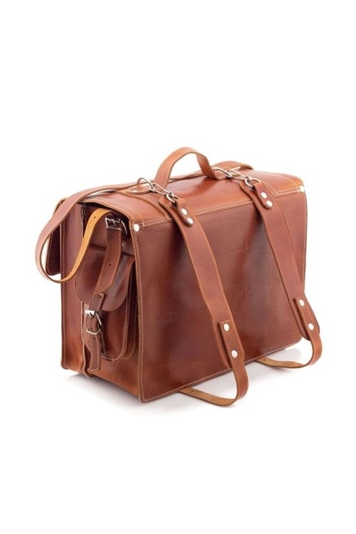 Plecak torba 2w1 skórzany vintage brąz BR91 -