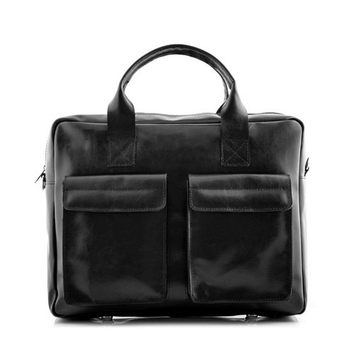 Torba na laptopa skórzana 15" czarna BVL82 - 