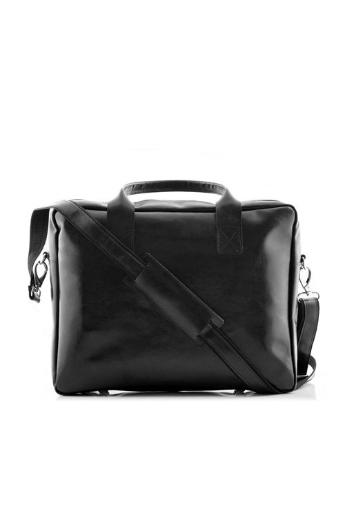 Torba na laptopa skórzana 15" czarna BVL82 -