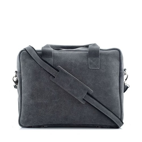 Teczka na laptopa 15,6" ze skóry szara BV82 -  Teczka na laptopa 15,6" ze skóry szara BV82 -