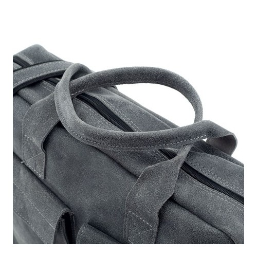 Teczka na laptopa 15,6" ze skóry szara BV82 -  Teczka na laptopa 15,6" ze skóry szara BV82 -