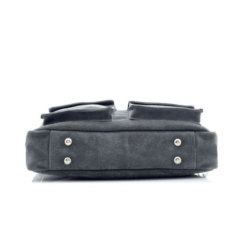 Teczka na laptopa 15,6" ze skóry szara BV82 -  Teczka na laptopa 15,6" ze skóry szara BV82 -