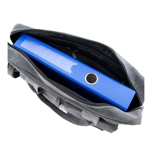 Teczka na laptopa 15,6" ze skóry szara BV82 -  Teczka na laptopa 15,6" ze skóry szara BV82 -