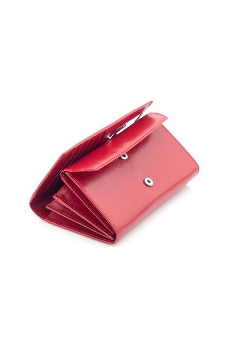 Damski portfel skórzany czerwony BW46 - 