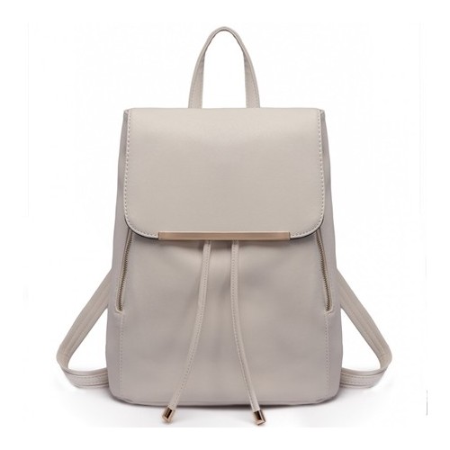 Szary plecak skórzany damski Aurora -  Szary plecak skórzany damski Aurora -