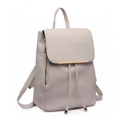 Szary plecak skórzany damski Aurora -  Szary plecak skórzany damski Aurora -