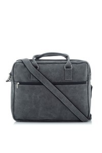 Szara torba na laptopa 15,6" skórzana BV80 - 