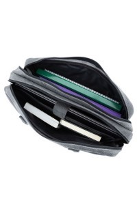 Szara torba na laptopa 15,6" skórzana BV80 - 