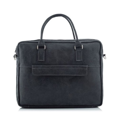 Czarna torba na laptopa 15,6" skórzana BV80 - 