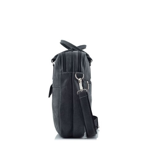 Czarna torba na laptopa 15,6" skórzana BV80 - 