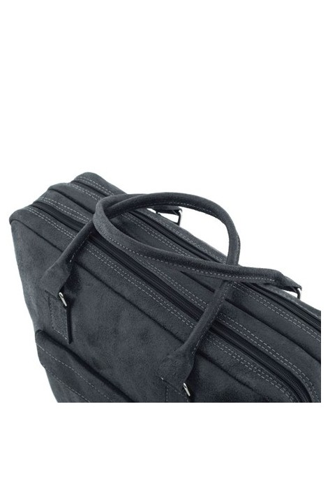 Czarna torba na laptopa 15,6" skórzana BV80 - 