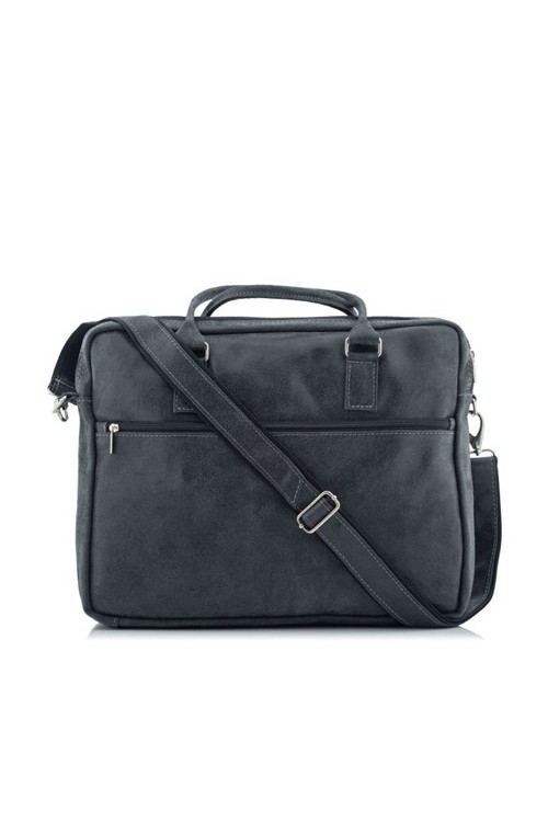 Czarna torba na laptopa 15,6" skórzana BV80 -