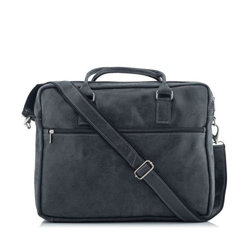 Czarna torba na laptopa 15,6" skórzana BV80 - 
