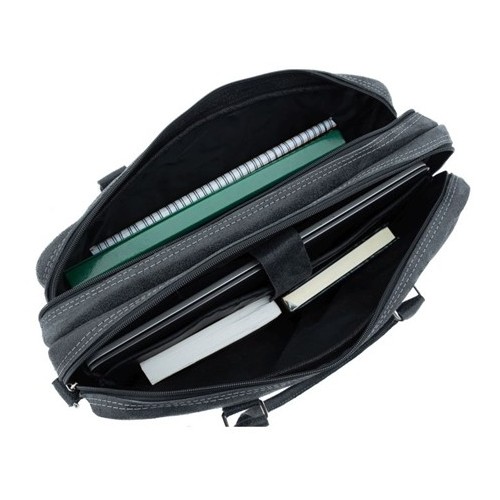 Czarna torba na laptopa 15,6" skórzana BV80 - 