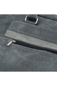 Szara torba na laptopa 15,6" skórzana BV80 - 