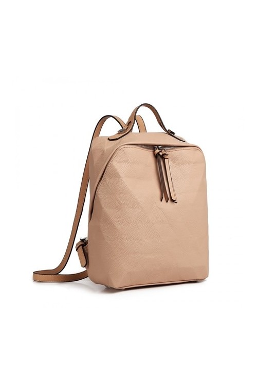 Plecak damski miejski A4 skórzany nude FREJA -