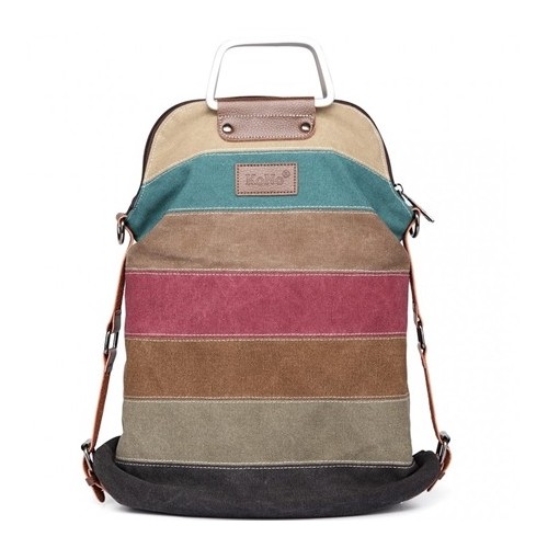 Plecak płócienny vintage torebka 2w1 Rainbow - 