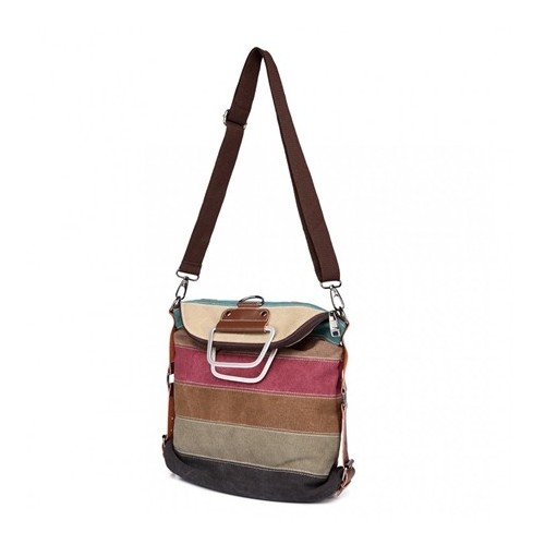 Plecak płócienny vintage torebka 2w1 Rainbow - 