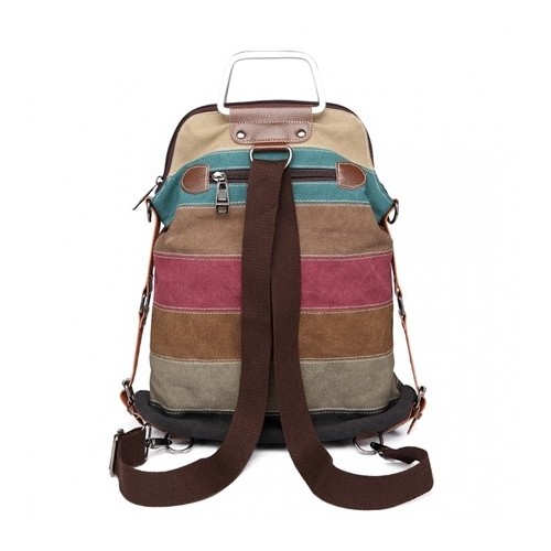 Plecak płócienny vintage torebka 2w1 Rainbow - 