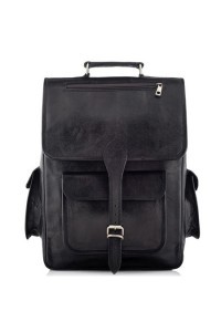 Skórzany plecak męski czarny Outlander BT09 -  Skórzany plecak męski czarny Outlander BT09 -