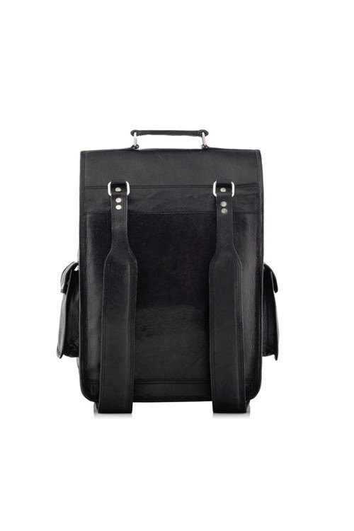 Skórzany plecak męski czarny Outlander BT09 -