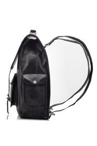 Skórzany plecak męski czarny Outlander BT09 -  Skórzany plecak męski czarny Outlander BT09 -