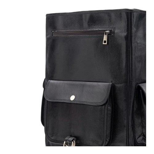 Skórzany plecak męski czarny Outlander BT09 -  Skórzany plecak męski czarny Outlander BT09 -