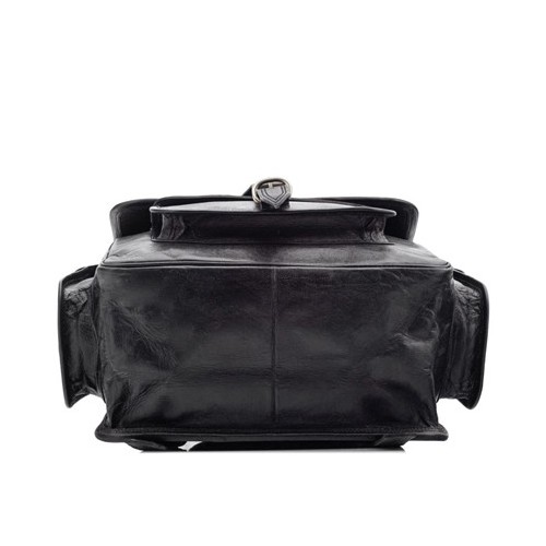 Skórzany plecak męski czarny Outlander BT09 -  Skórzany plecak męski czarny Outlander BT09 -