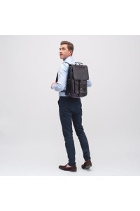 Skórzany plecak męski czarny Outlander BT09 -  Skórzany plecak męski czarny Outlander BT09 -