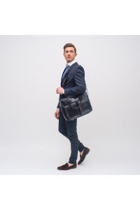 Torba na laptopa skórzana 15" czarna BVL82 - 