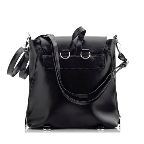 Plecak torba ze skóry czarny Telimene PK22 - 