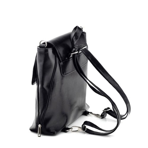 Plecak torba ze skóry czarny Telimene PK22 - 