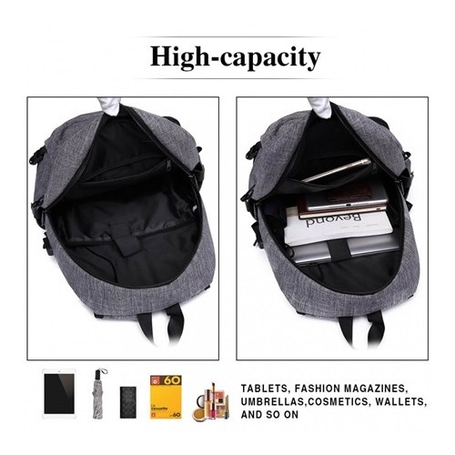 Plecak na Laptopa 15,6 z USB Szary Compact - 