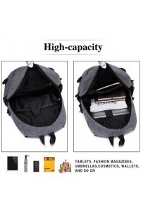 Plecak na Laptopa 15,6 z USB Szary Compact - 