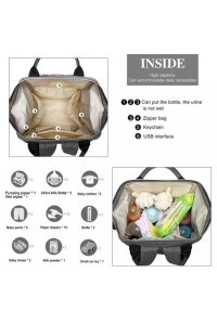 Plecak torba 2w1 dla mamy szara DIAPER KN90 - 