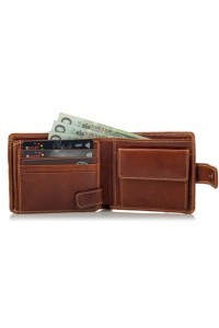 Duży Portfel Męski Skórzany Brązowy BJ51 -  Duży Portfel Męski Skórzany Brązowy BJ51 -