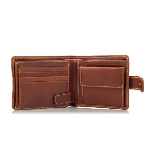 Duży Portfel Męski Skórzany Brązowy BJ51 -  Duży Portfel Męski Skórzany Brązowy BJ51 -