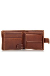Duży Portfel Męski Skórzany Brązowy BJ51 -  Duży Portfel Męski Skórzany Brązowy BJ51 -
