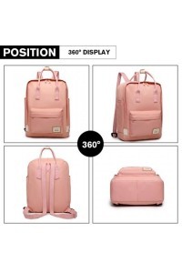 Pudrowy plecak vintage damski KN02 - 