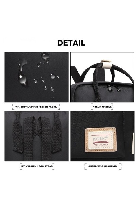 Czarny plecak vintage damski KN01 - 