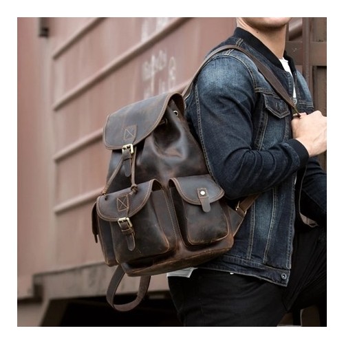 Skórzany plecak męski vintage Outlander BT33 - 