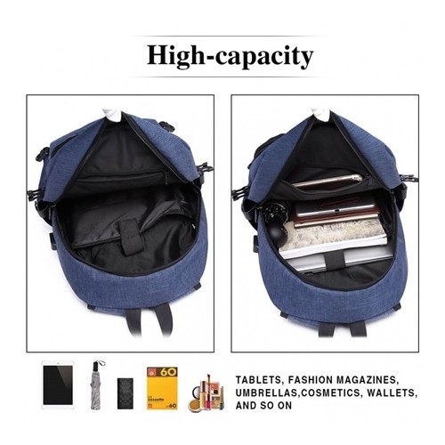 Plecak na Laptopa 15,6 USB Granatowy Compact - 