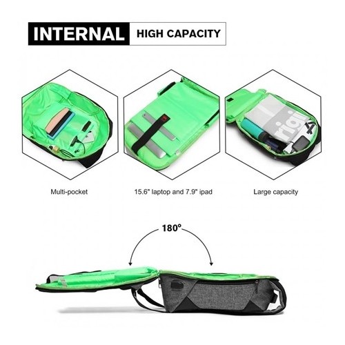 Szary plecak męski do pracy USB Carbon WX15 - 