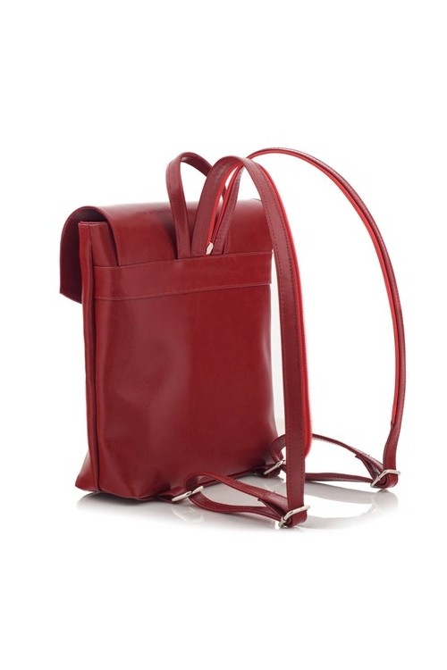 Czerwony Plecaczek Skórzany Telimene PK21 -